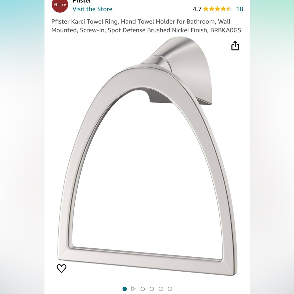2 - Pfister Karci Towel Ring Matte Black Finish & Brushed Silver finish